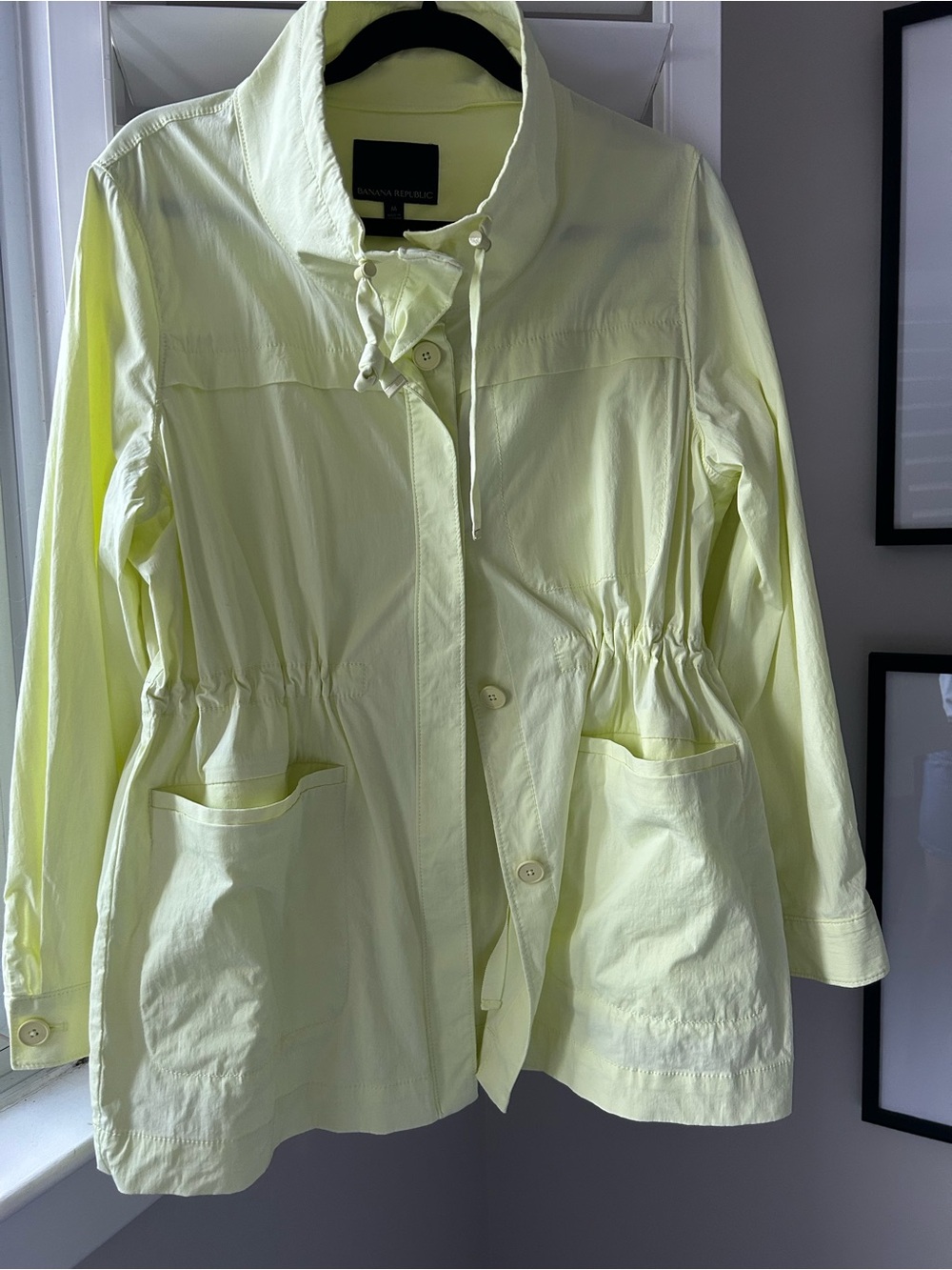 Banana Republic Neon Yellow Drawstring Waist Utility Jacket